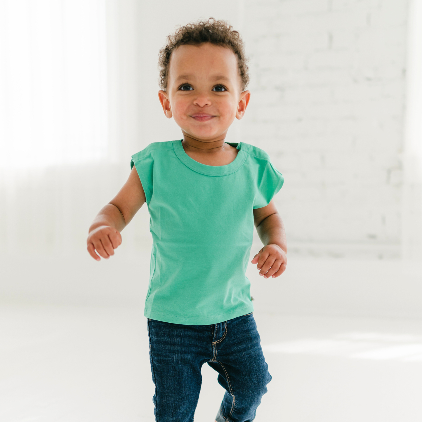 Teal 100% Organic Cotton Short Sleeve Snappy Tee