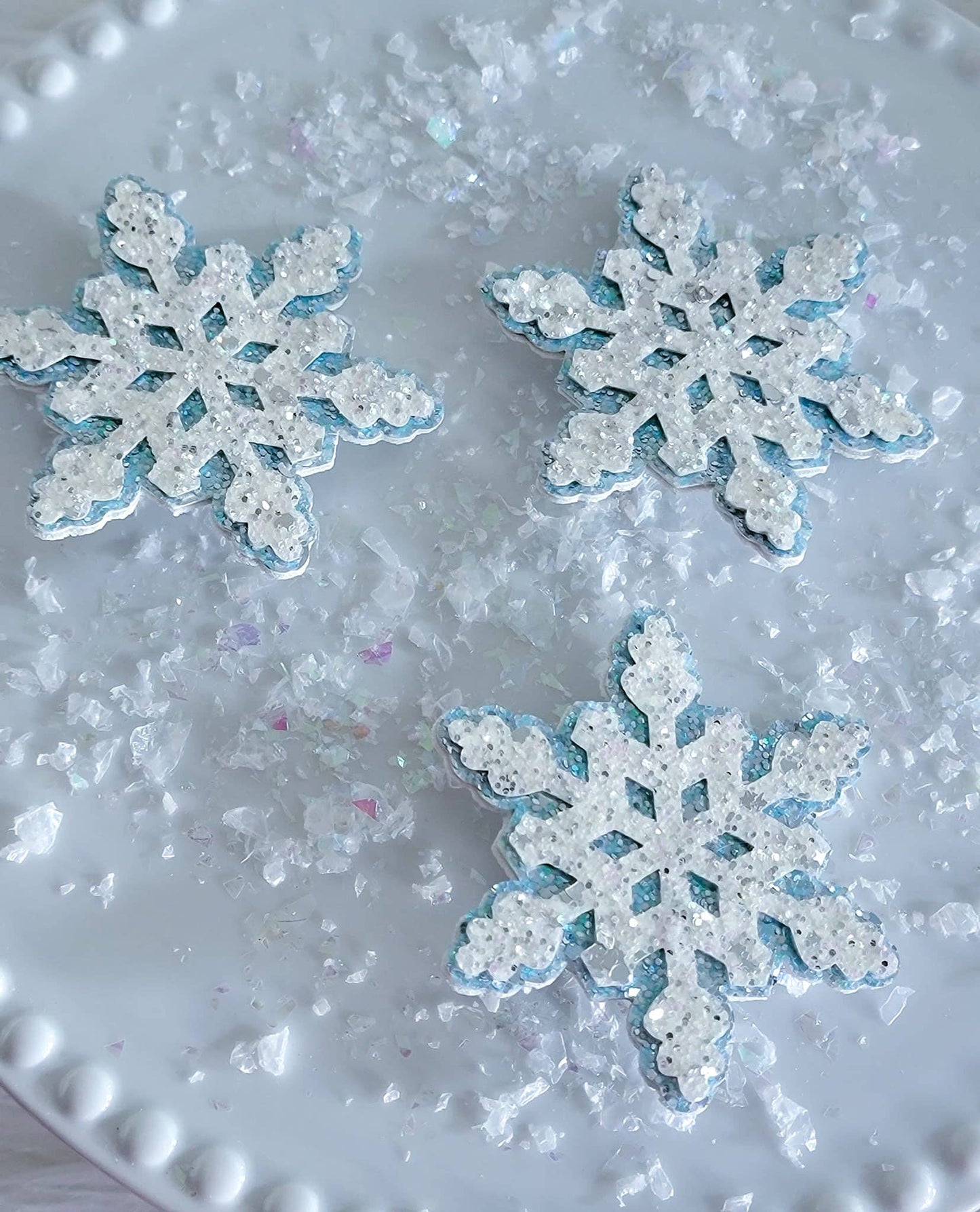 Icy Blue Snowflake Hair Clip