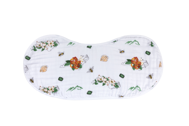 North Carolina Floral 2-in-1 Burp Cloth and Bib
