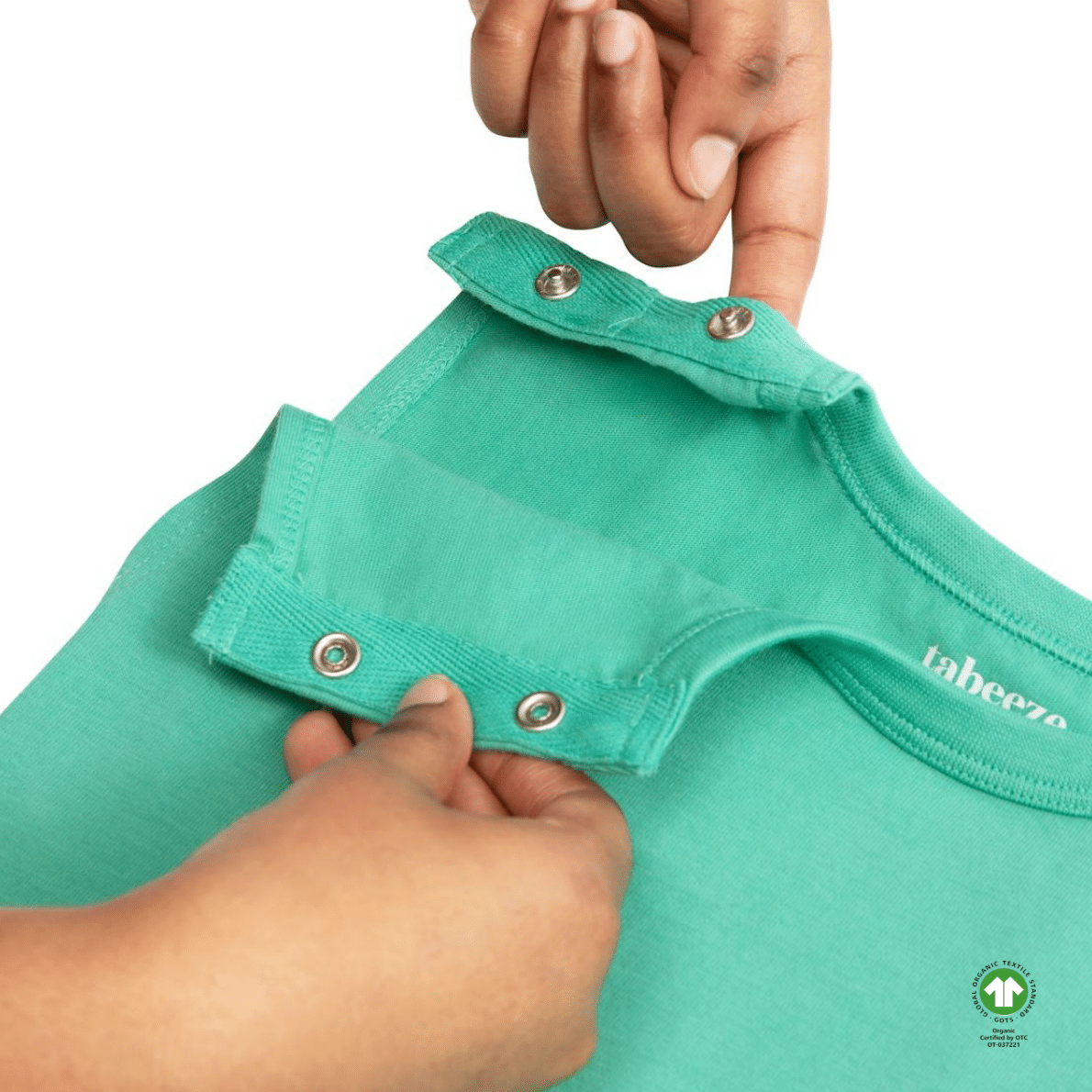 Teal 100% Organic Cotton Short Sleeve Snappy Tee