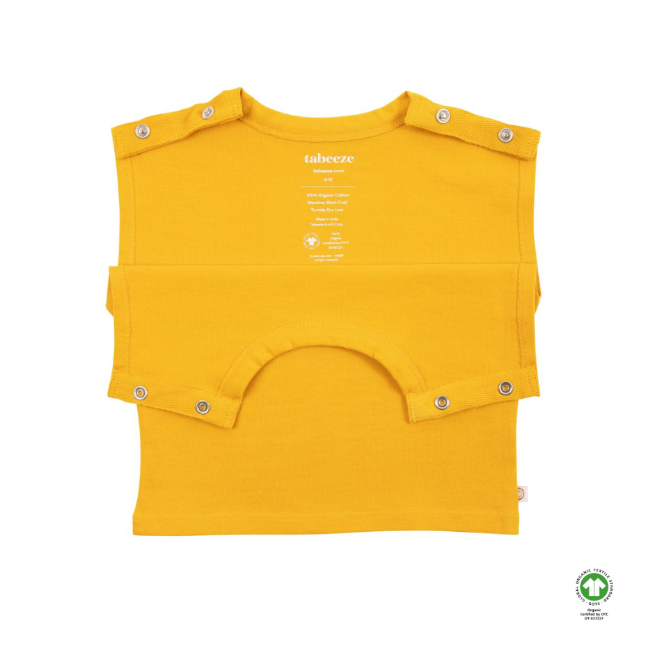 Gold 100% Organic Cotton Short Sleeve Snappy Tee
