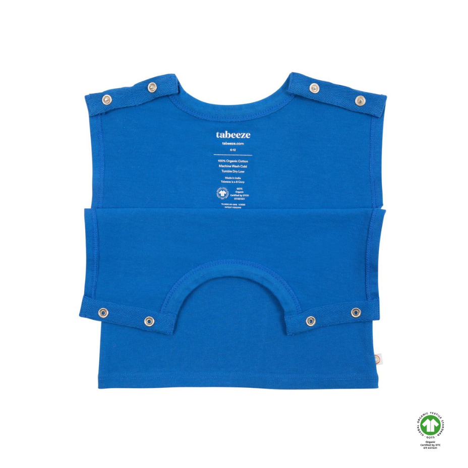 Royal Blue 100% Organic Cotton Short Sleeve Snappy Tee