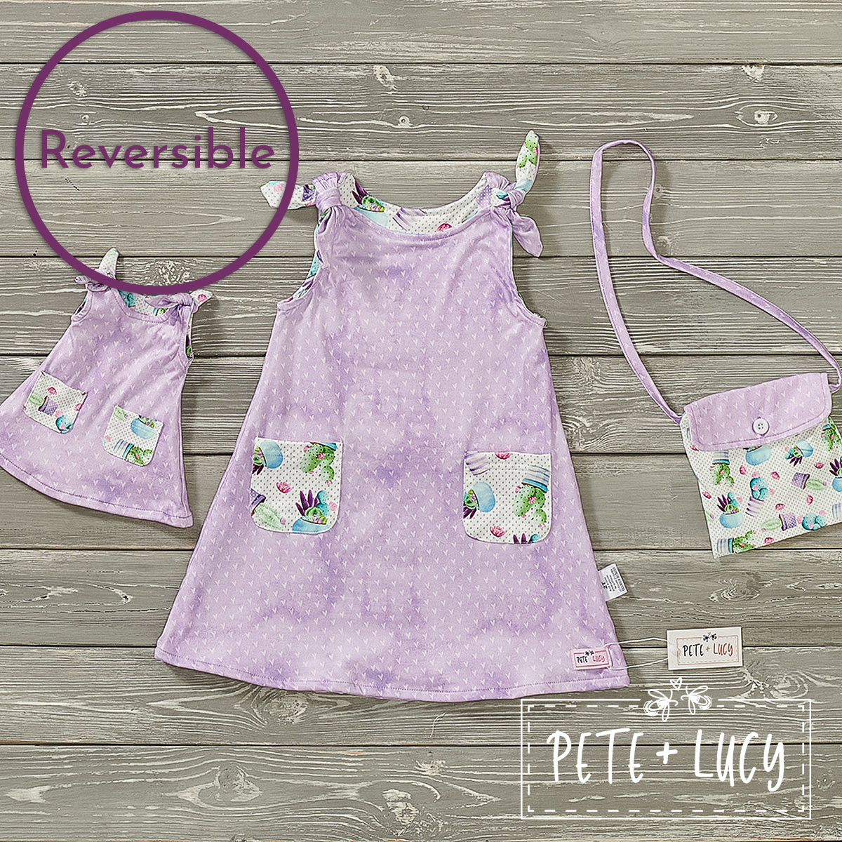 Cacti Oasis Reversible Doll Dress