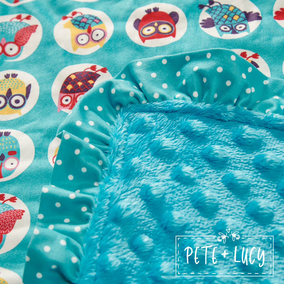 Vibrant Owls Minky Blanket