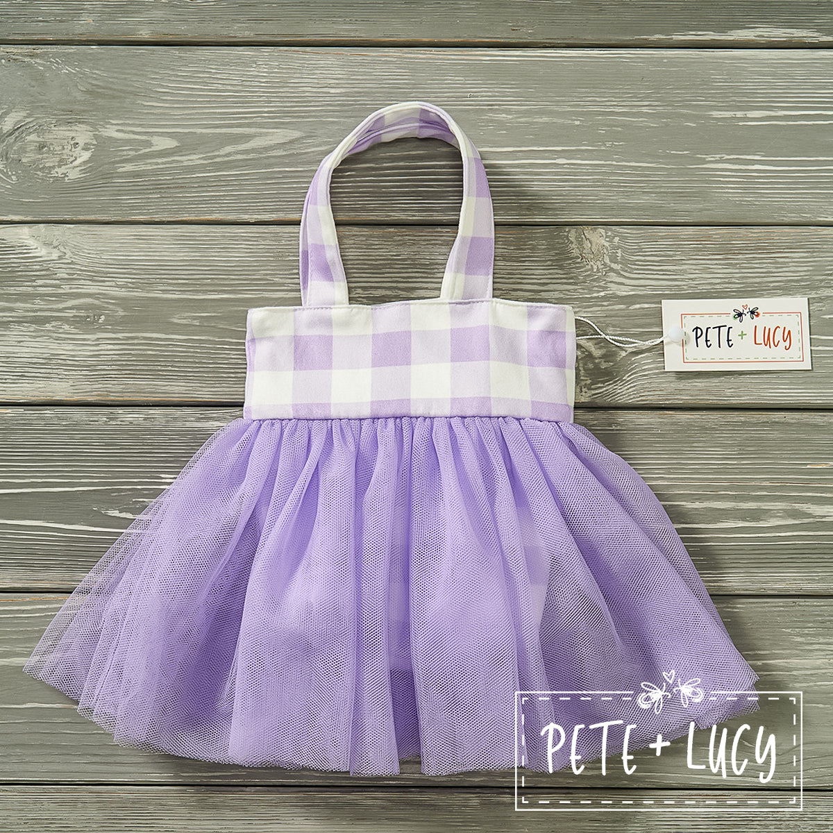 Purple Gingham Bucket Purse