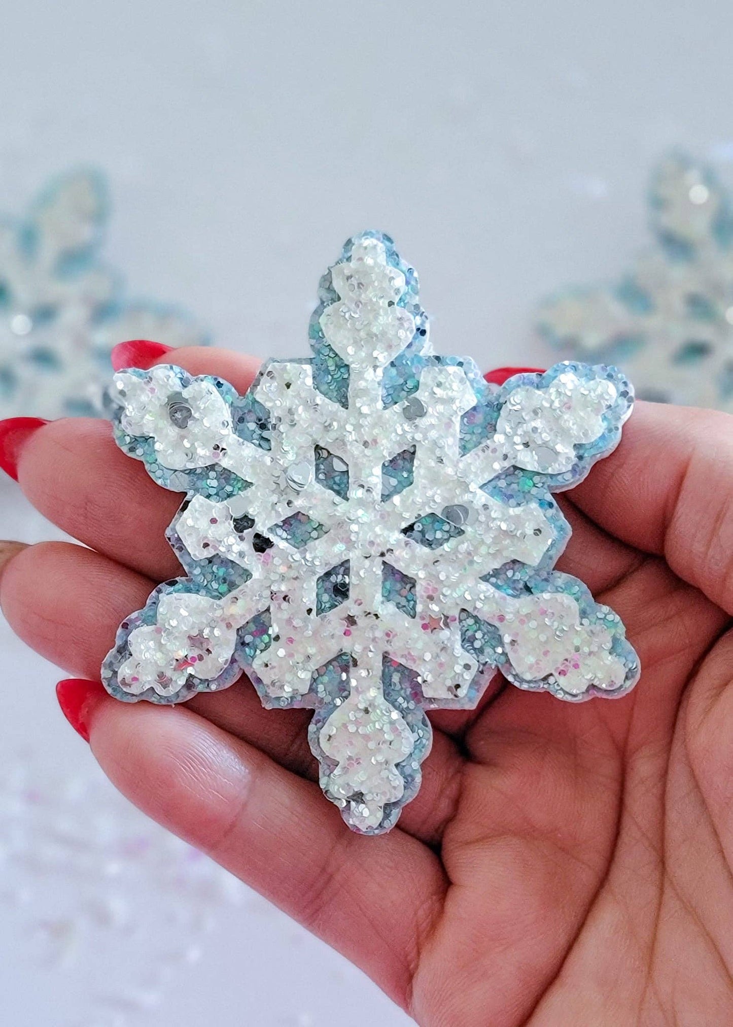 Icy Blue Snowflake Hair Clip