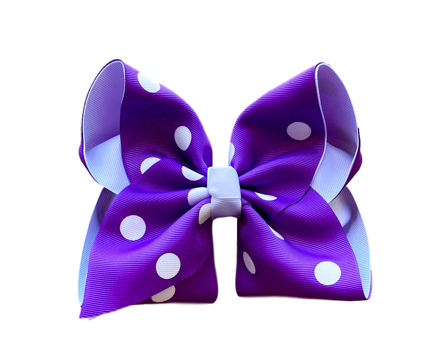 Purple Polka Dot Layered Hair Bow