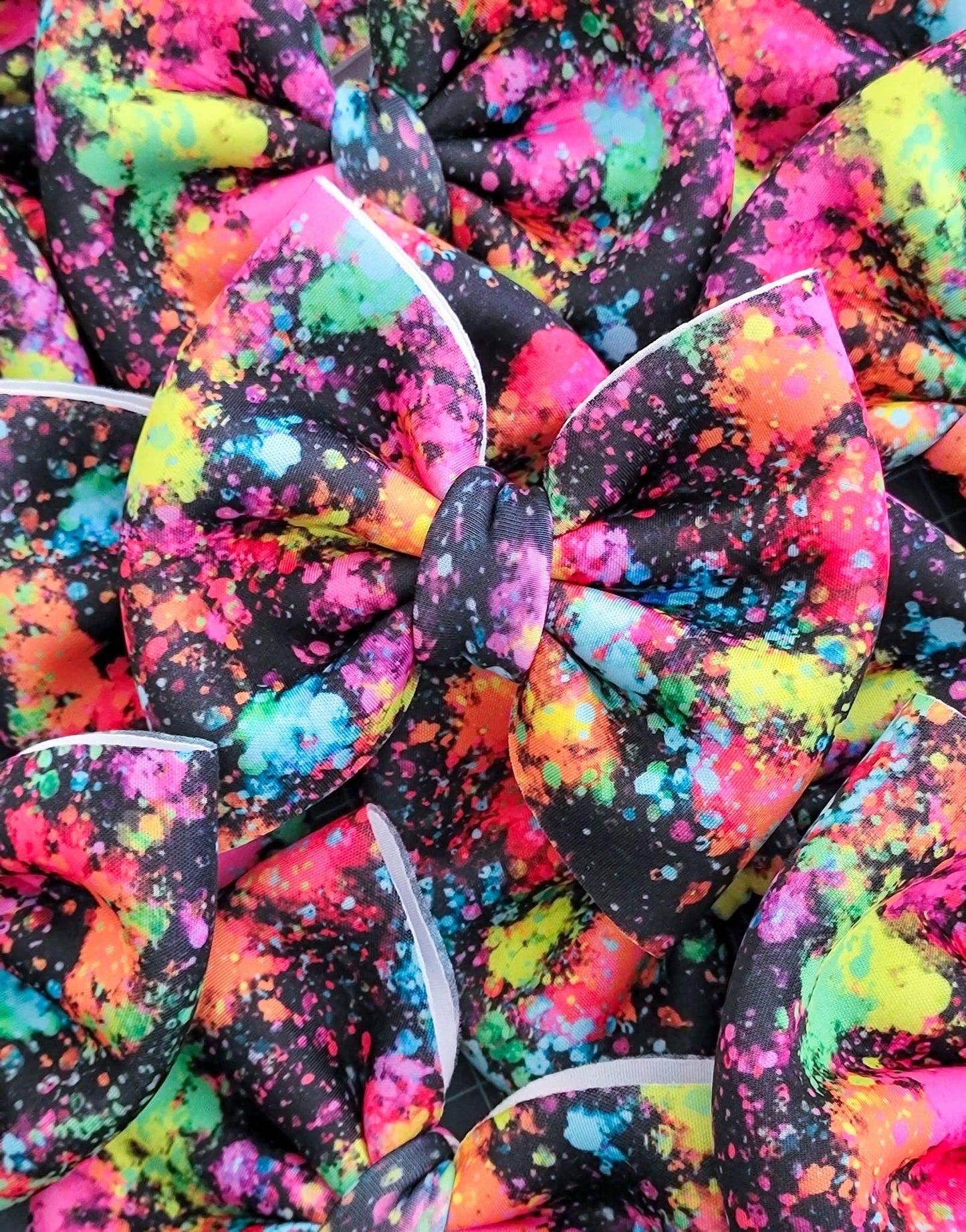 Neon Splatter Puffy Savannah Bow