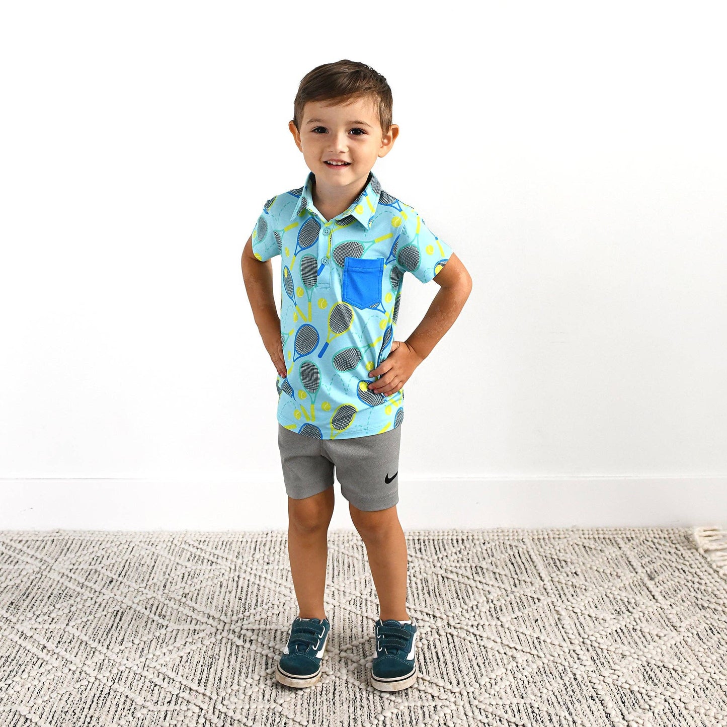 Roger Blue Tennis Bamboo Polo Shirt