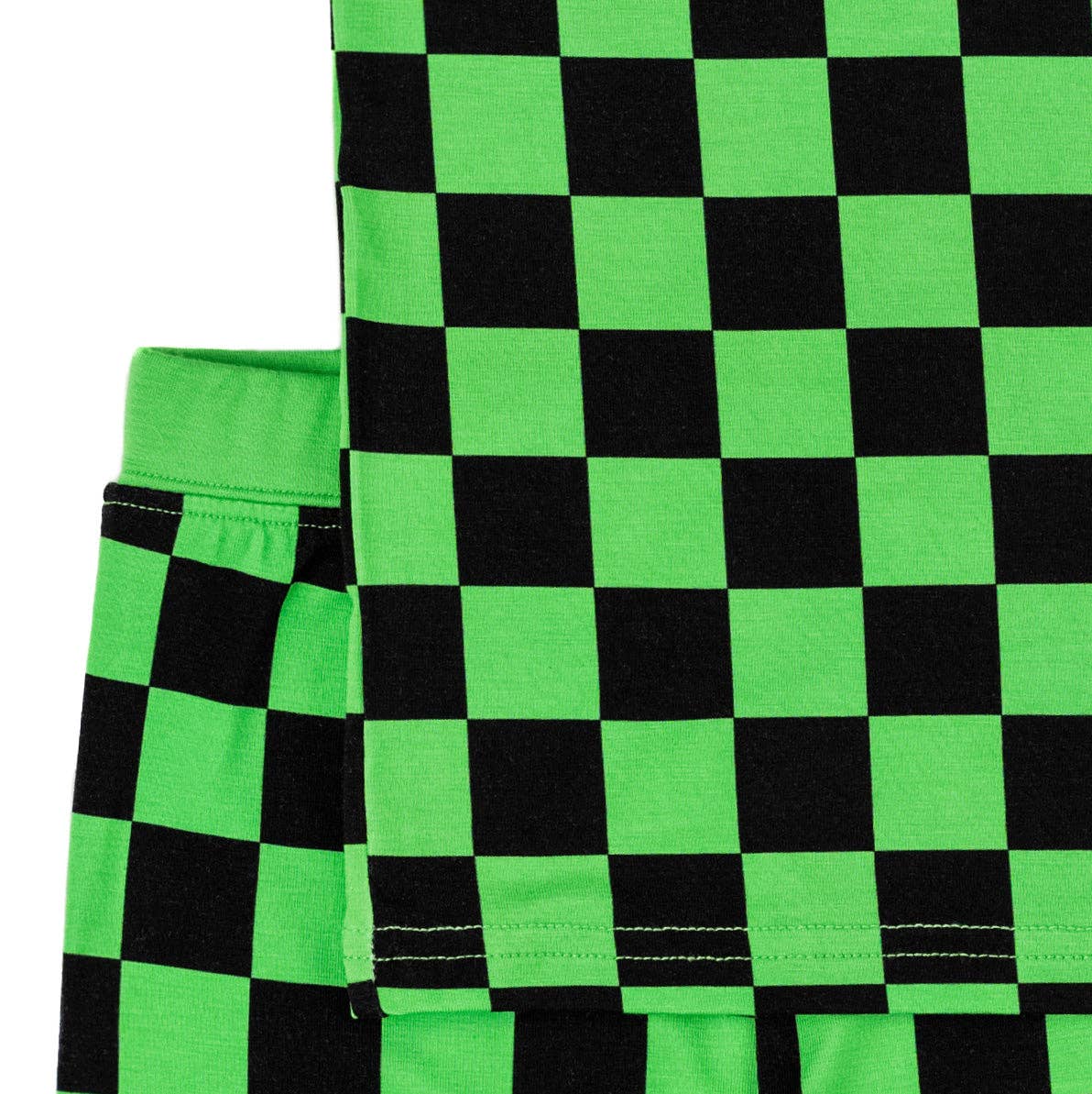 Green Checkers Long Sleeve Bamboo Pajamas