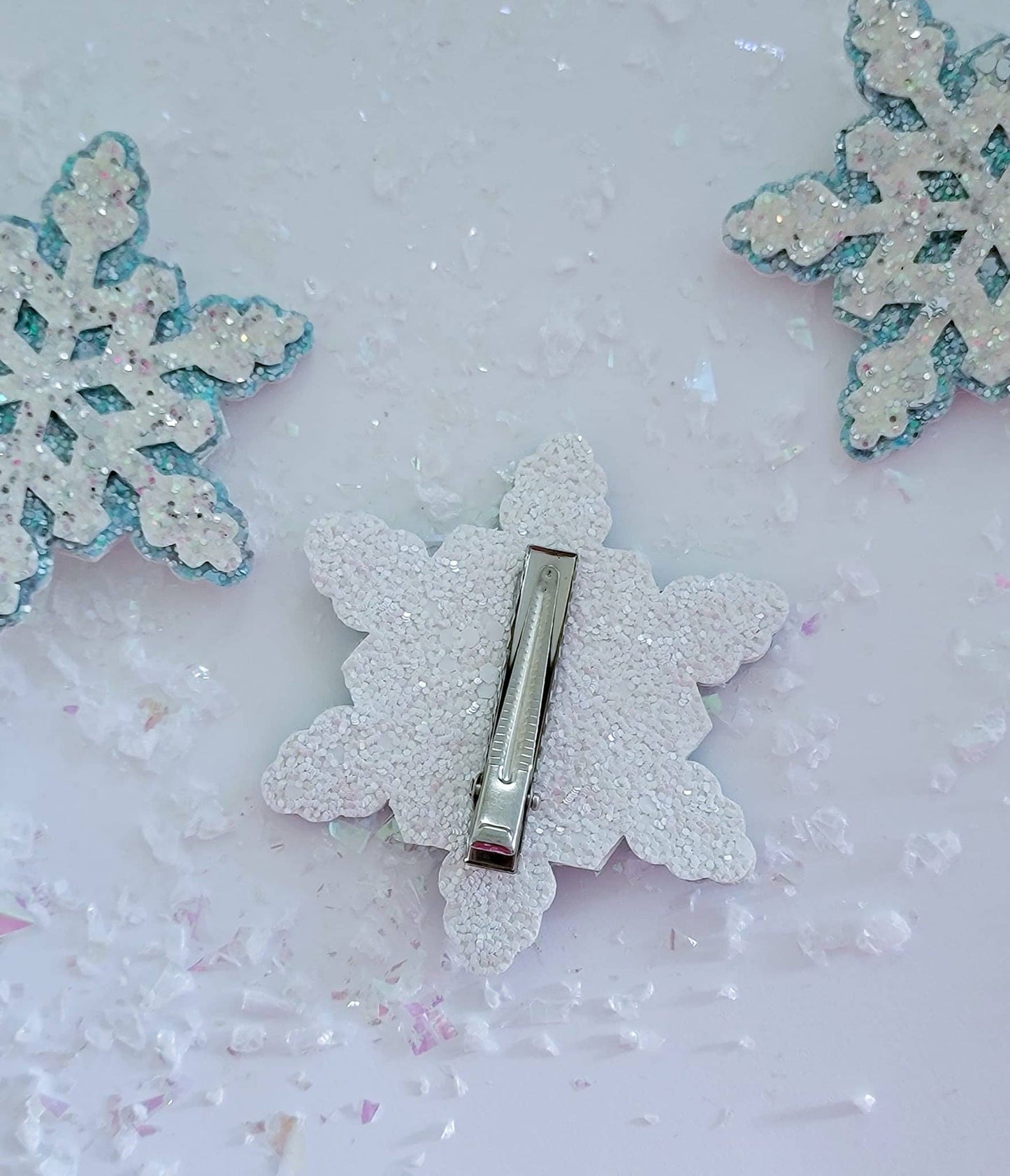 Icy Blue Snowflake Hair Clip
