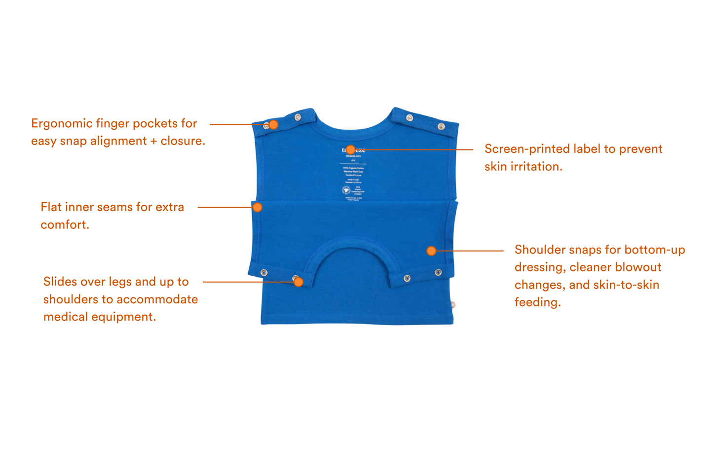 Royal Blue 100% Organic Cotton Short Sleeve Snappy Tee