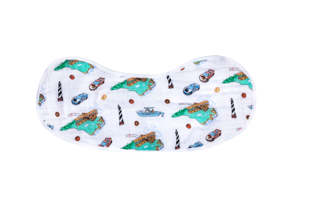 North Carolina 2-in-1 Burp Cloth and Bib