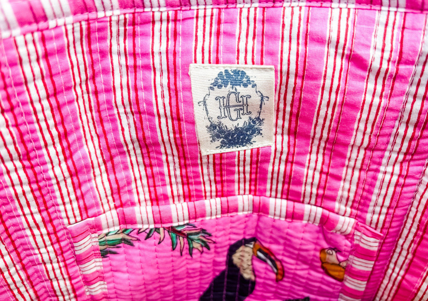 Pink Savannah Rain Hand-Crafted Quilted Tote Bag