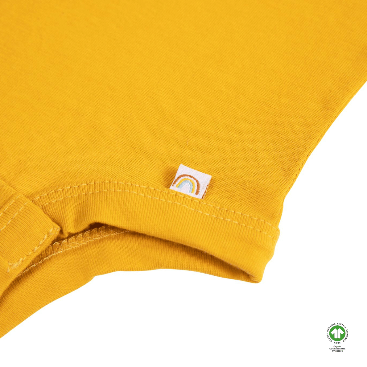 Gold 100% Organic Cotton Bottom-Up Onesie