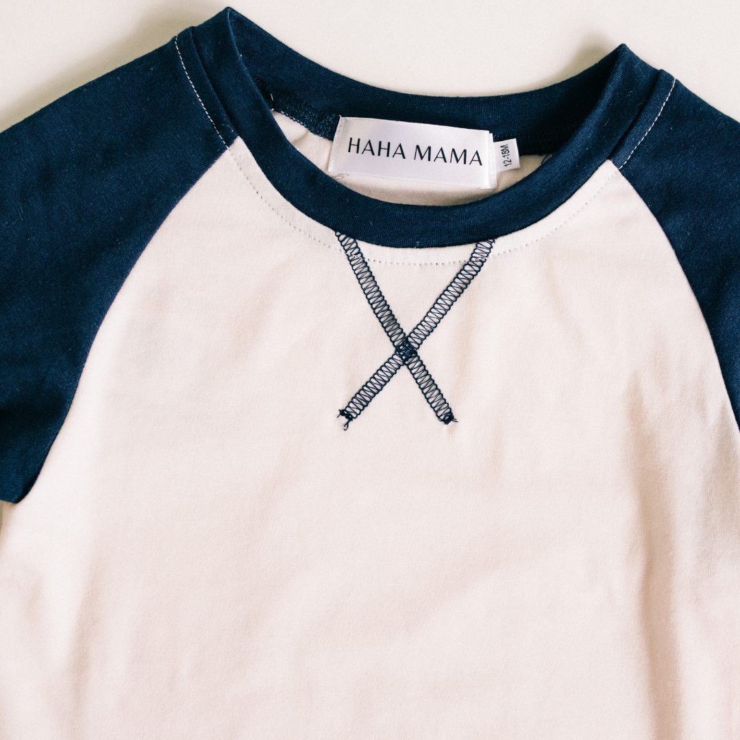 Navy Raglan Baseball Tee