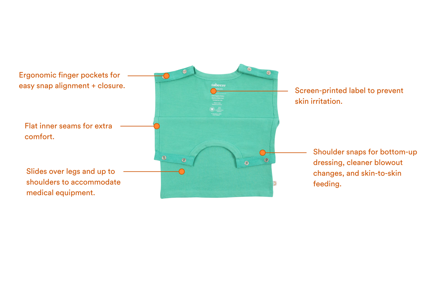 Teal 100% Organic Cotton Short Sleeve Snappy Tee