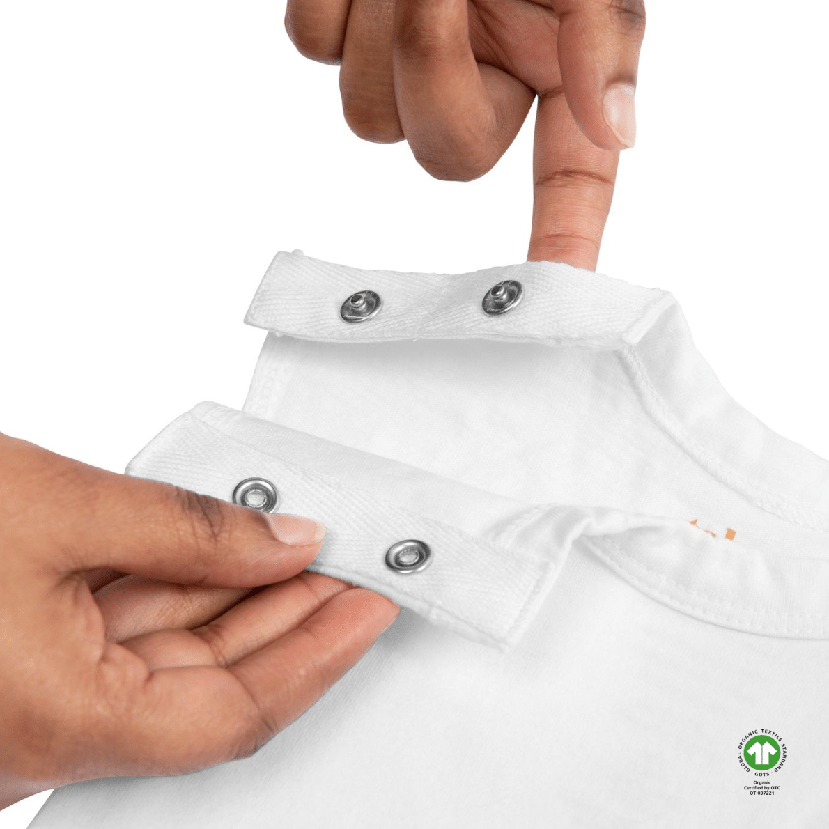 White 100% Organic Cotton Bottom-Up Onesie