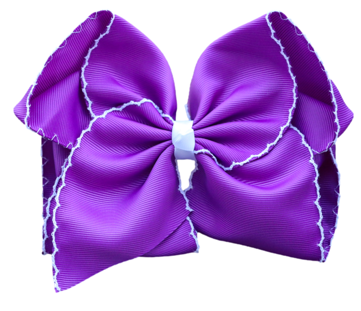 Purple Moon Stitch Hair Bow