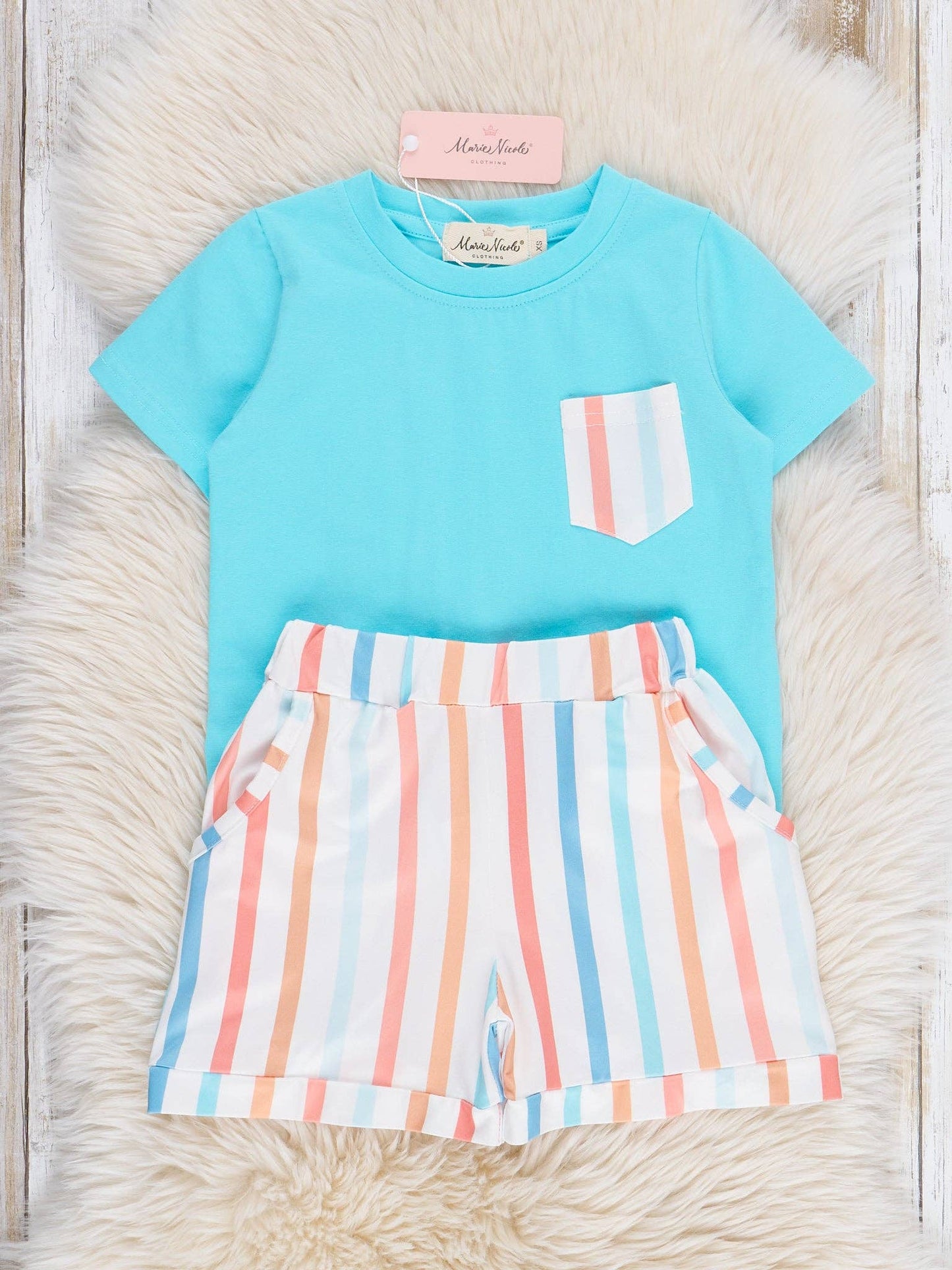 Vintage Summer Stripes Pocket Outfit