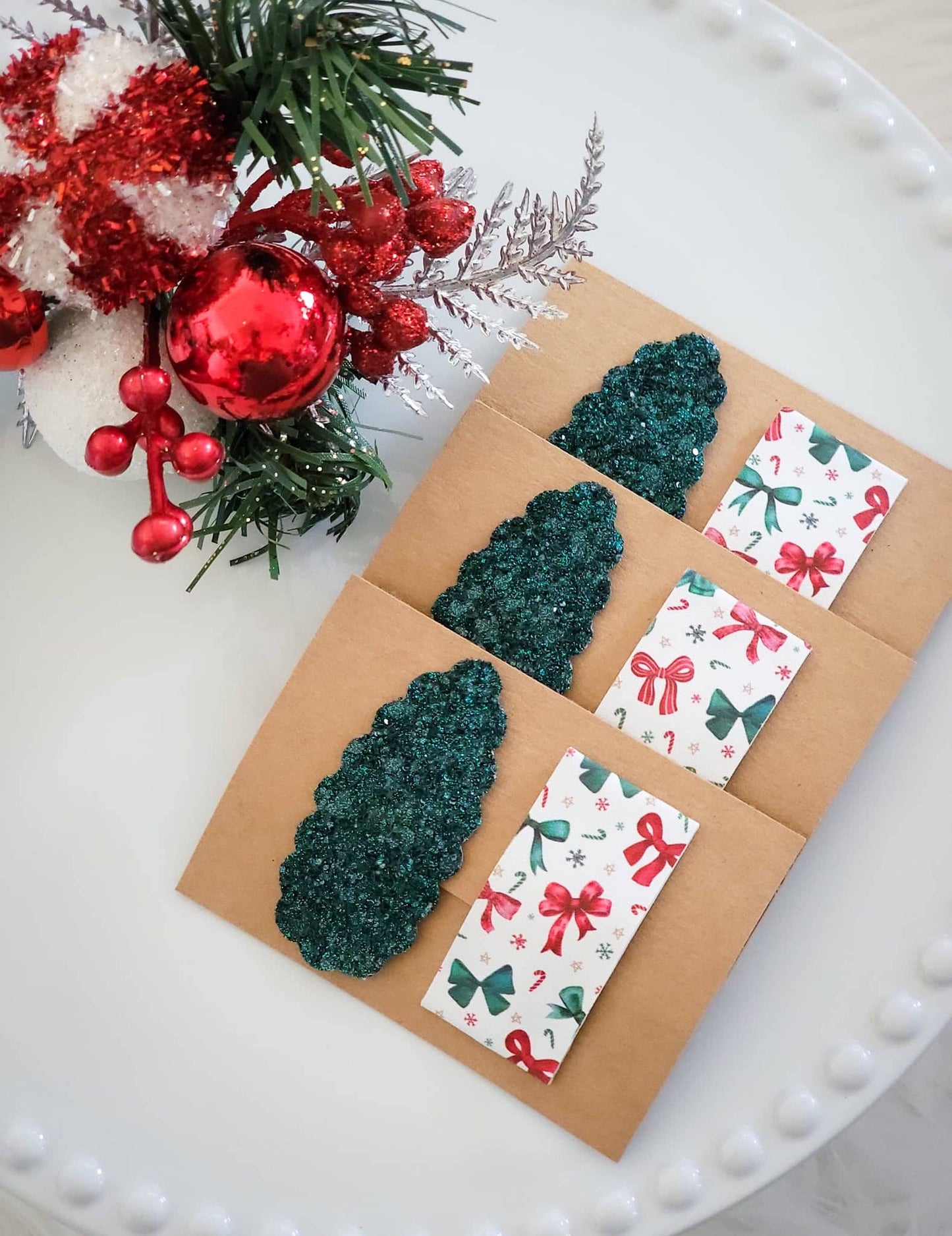 Christmas Bows Snap Clip Mix Set