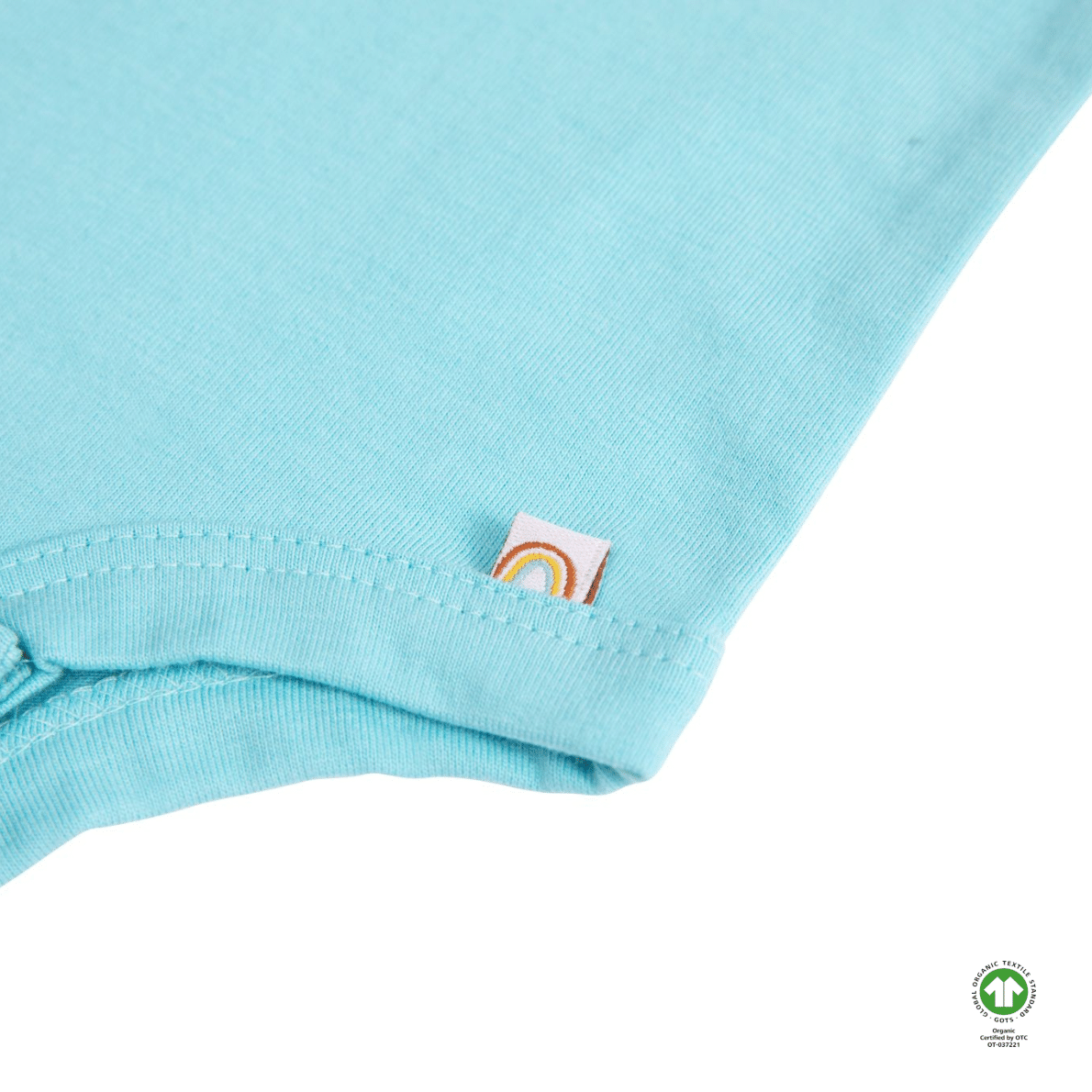 Blue 100% Organic Cotton Bottom-Up Onesie