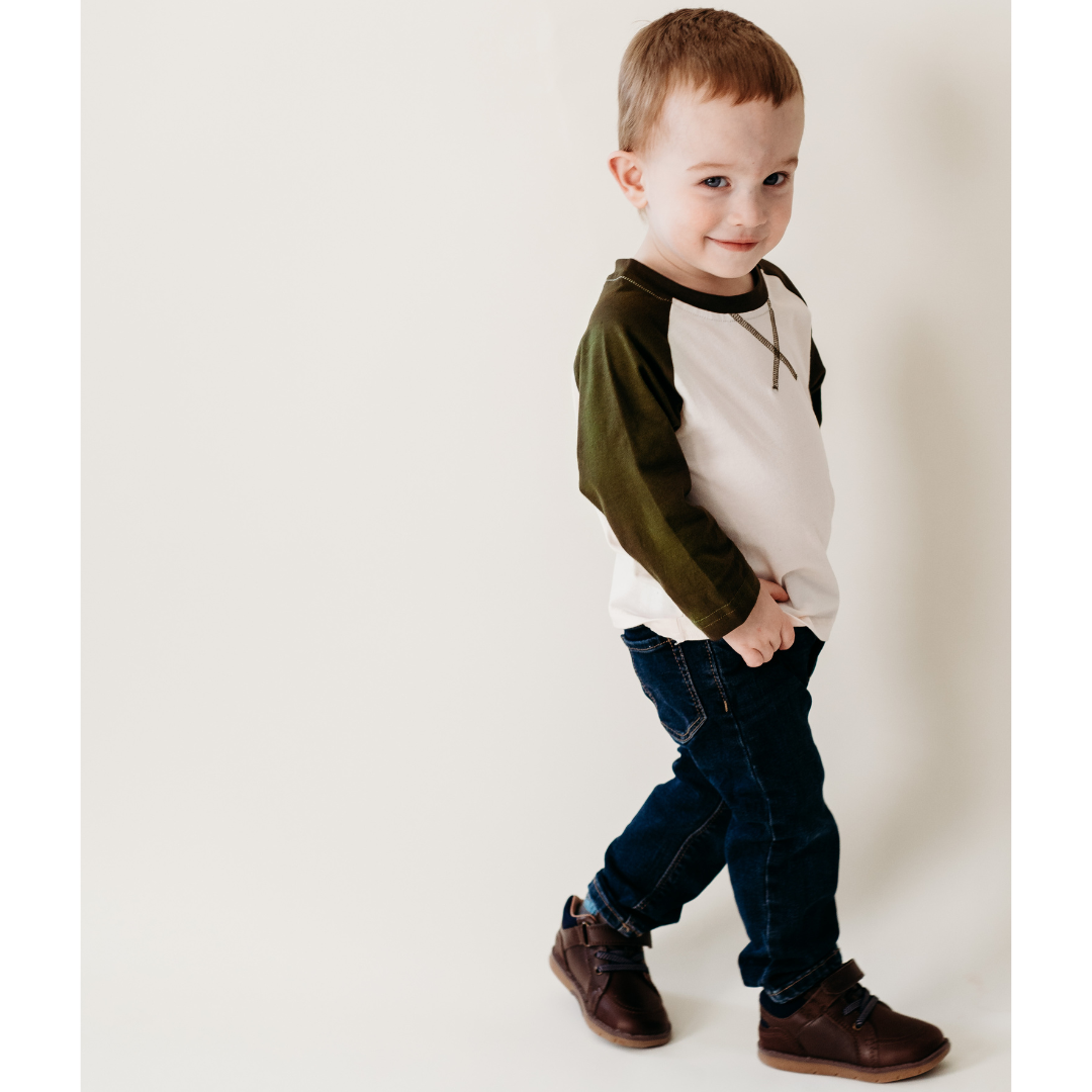 Green Raglan Baseball Tee