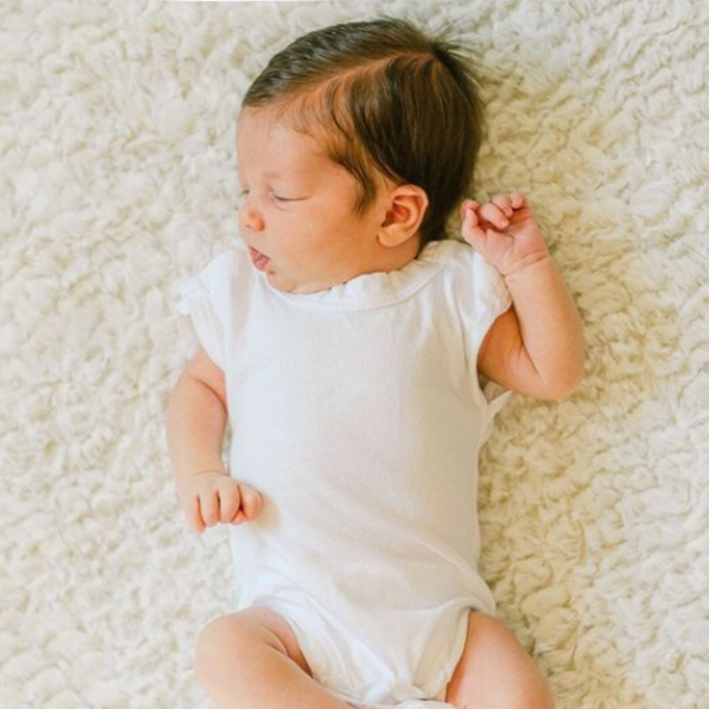White 100% Organic Cotton Bottom-Up Onesie