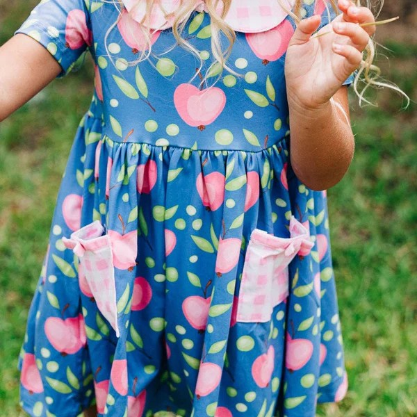 Pink Apples Twirl Dress