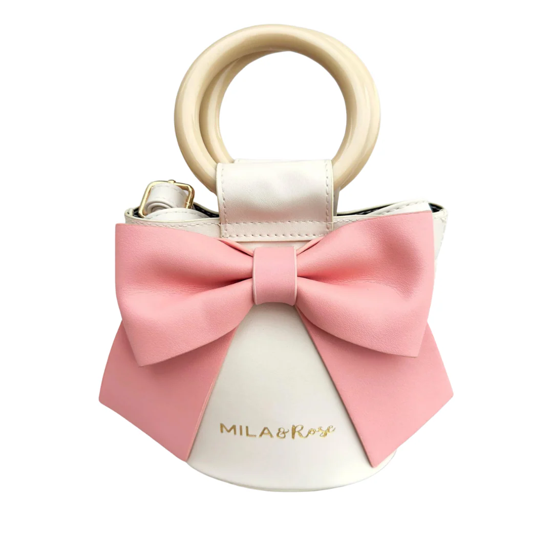 Pink Rose/Coconut Bow Purse