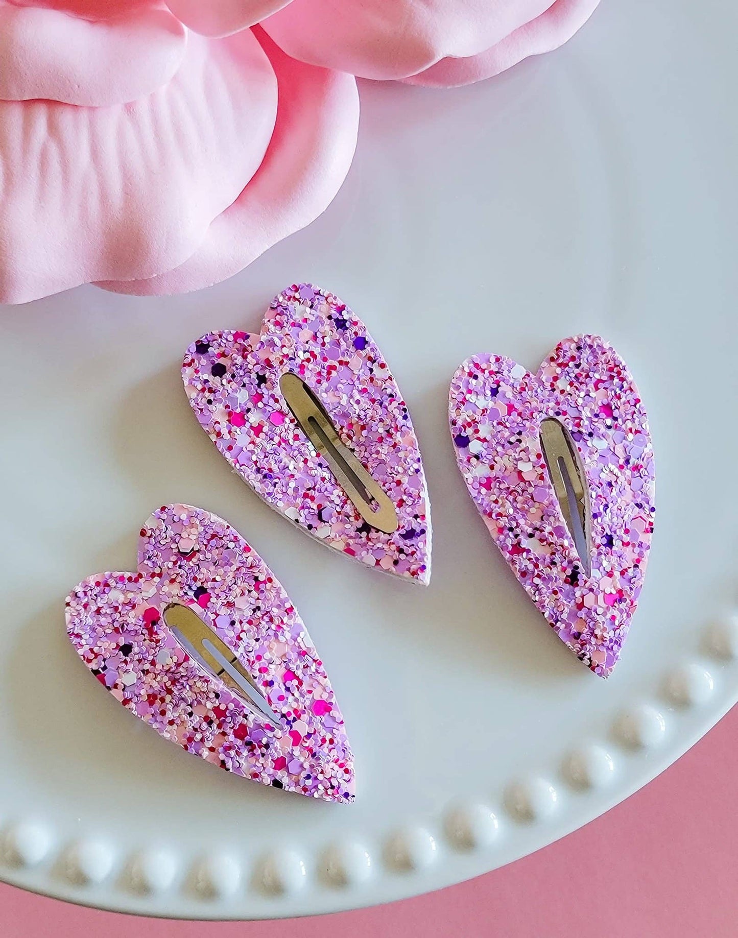 Heart Snap Clip-Love Spell Glitter