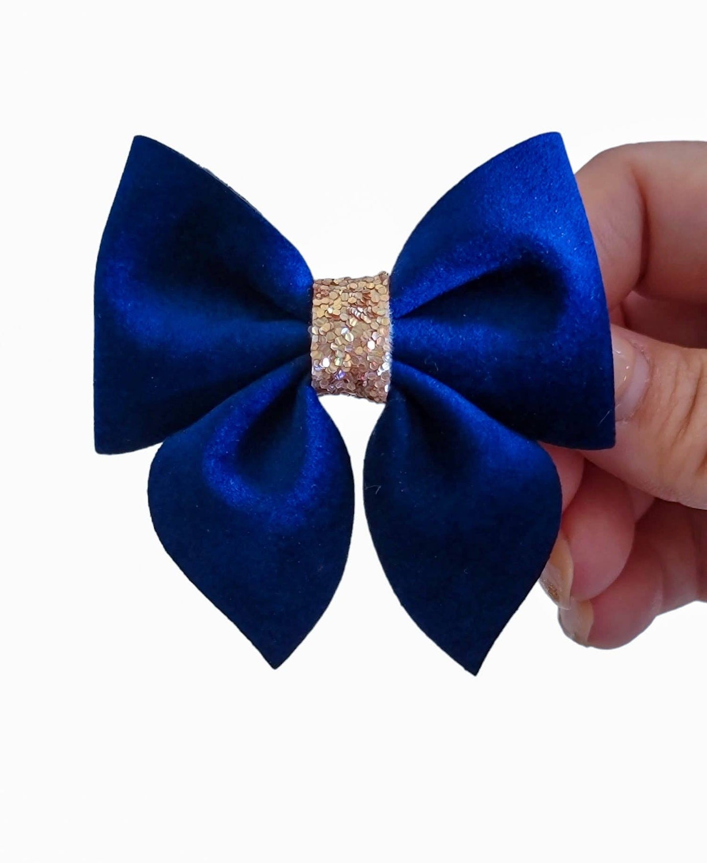 Deep Blue Velvet 3" Sailor Bow