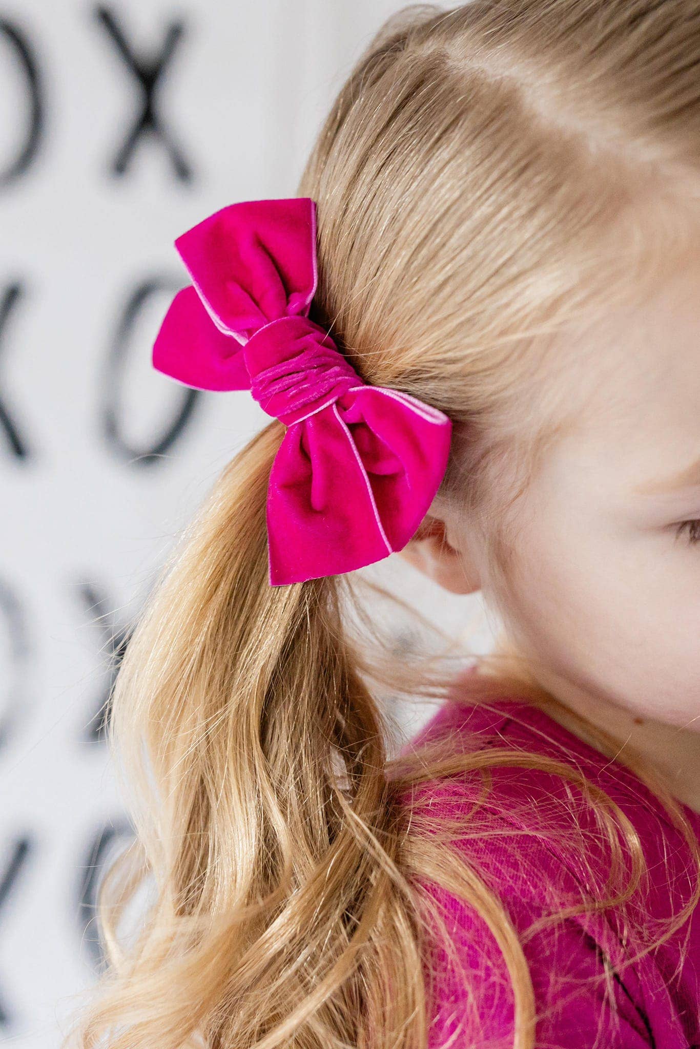 Hot Pink Velvet Chloe Bow