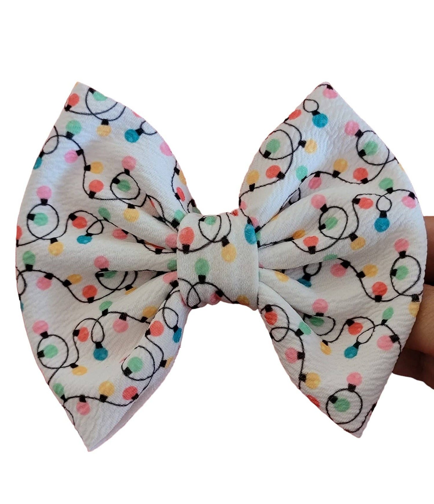 Colorful Christmas Lights Savannah Bow