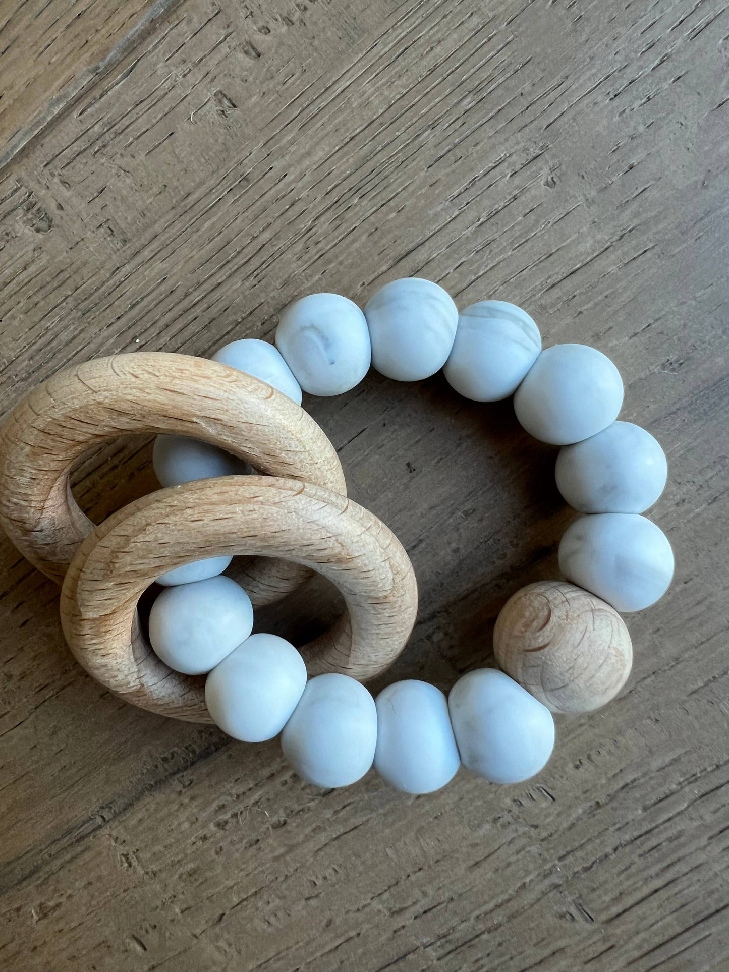 Gray Marble Ring Teether