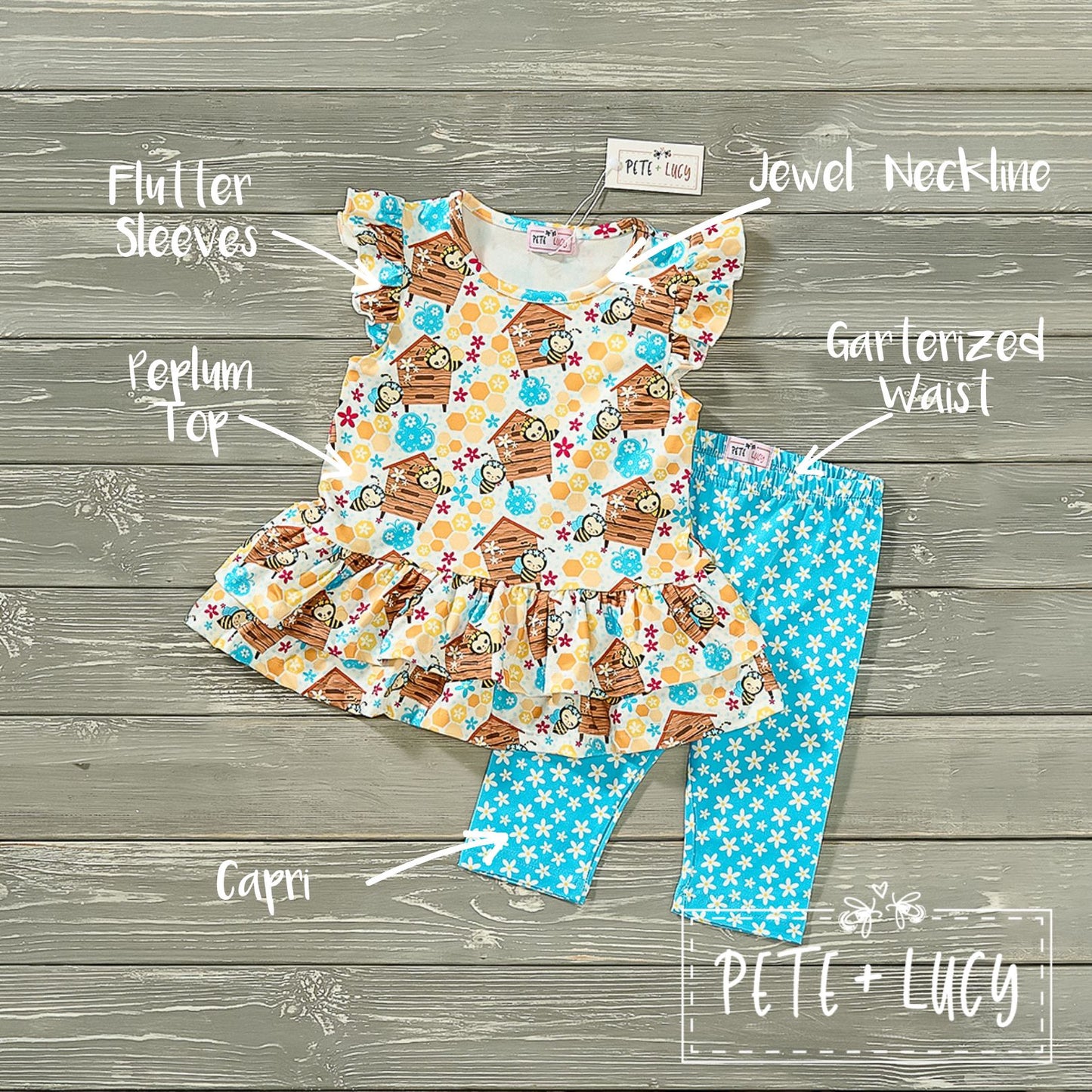 Bee Happy 2 Piece Capri Set
