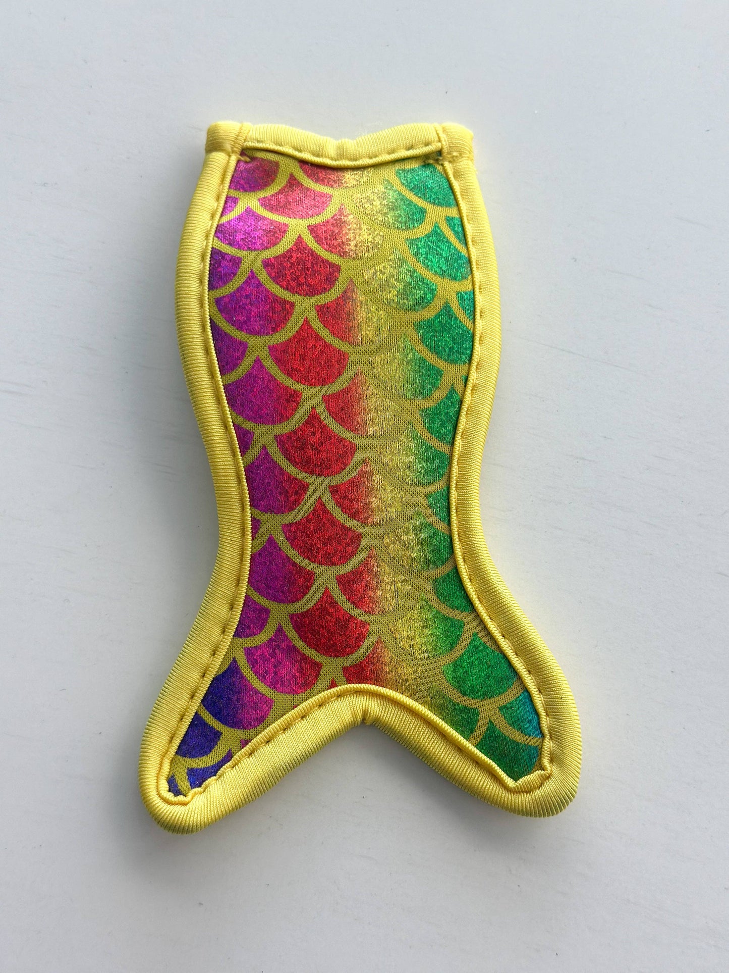 "Yellow Rainbow Mermaid" Neoprene Popsicle Holder