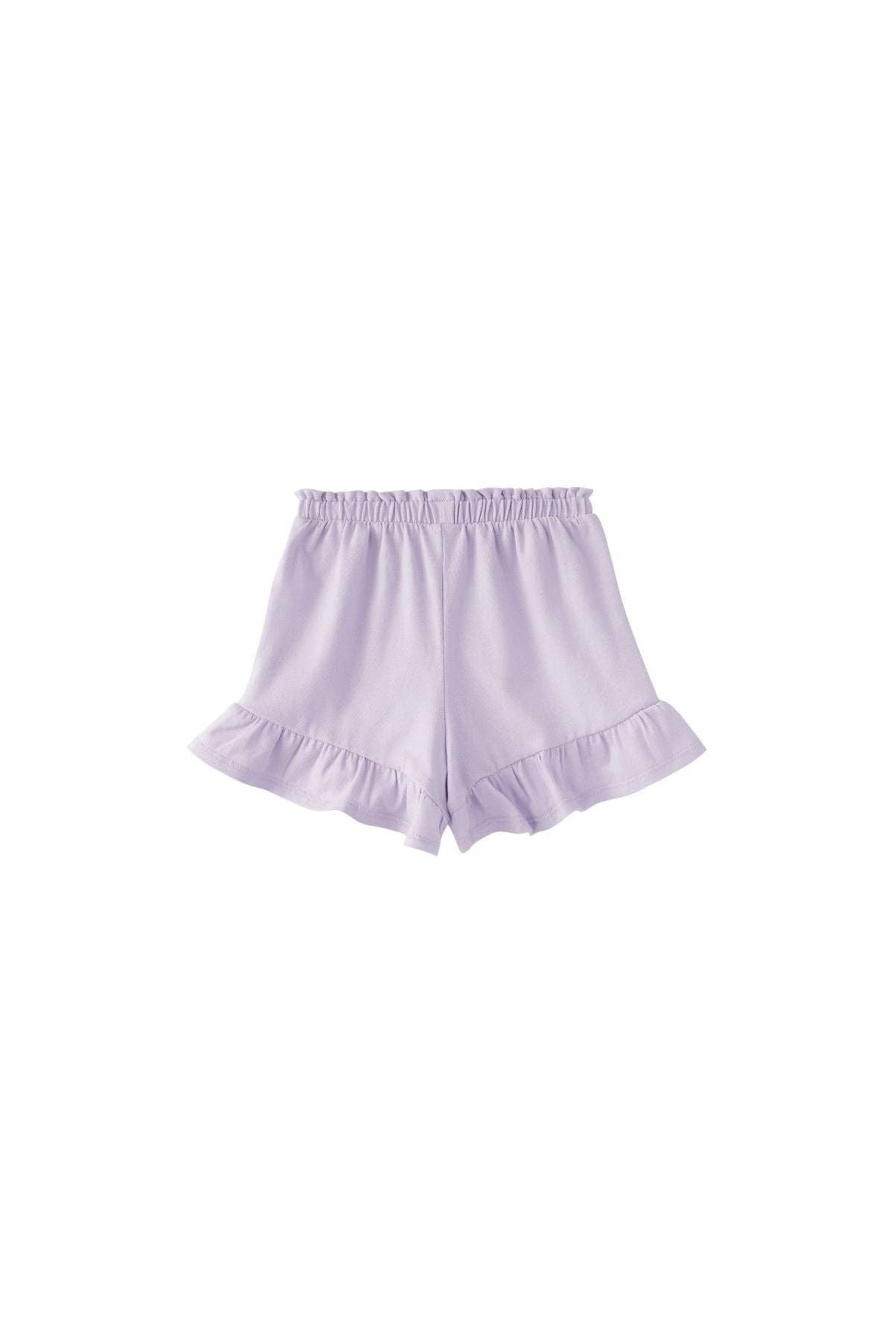 Organic Ruffle Shorts-Violet