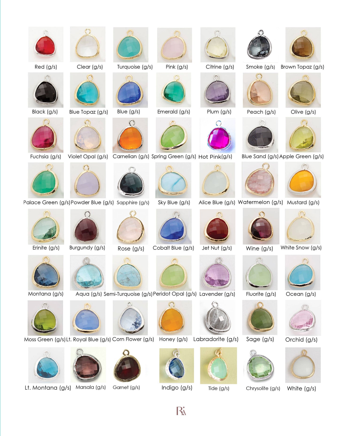 Gemstone Ball Post Stud Dangle Earring 60 Colors custom