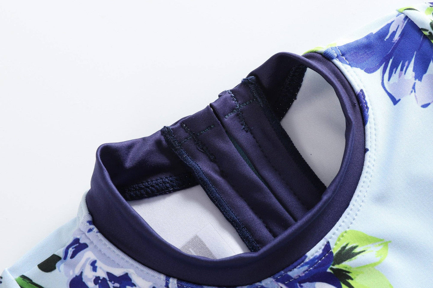 Blue Rose Long Sleeve Ruffle Swimsuit