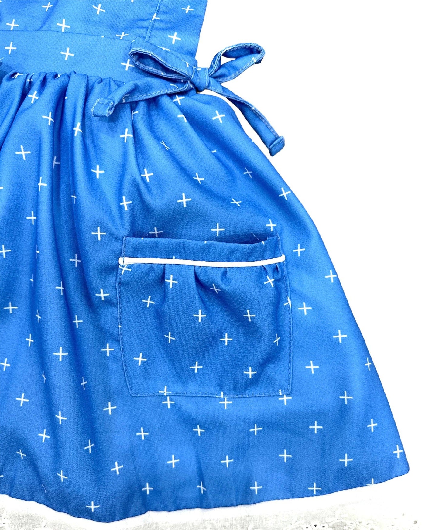 Summer Lace Pinafore Dress for Girls - French Blue