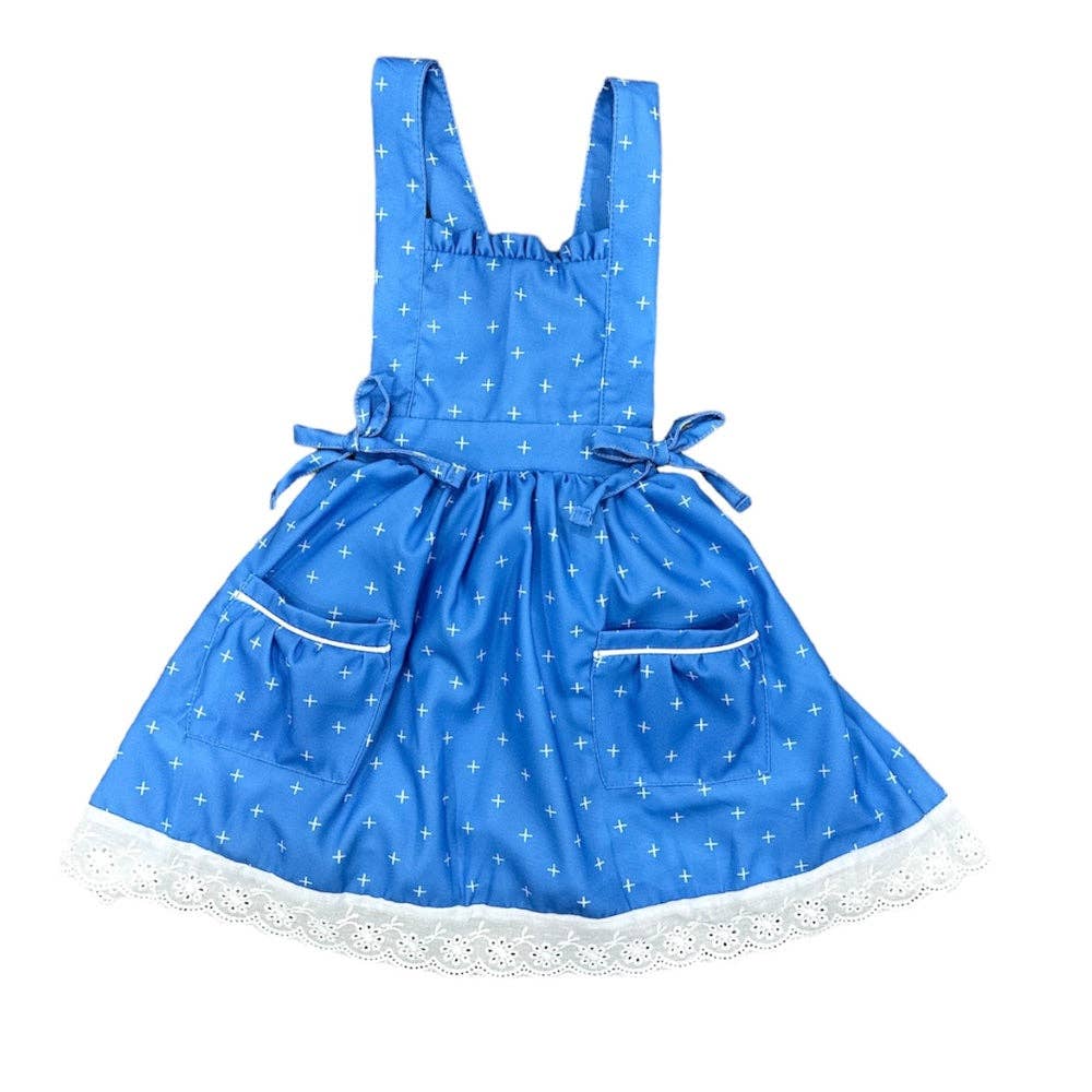 Summer Lace Pinafore Dress for Girls - French Blue