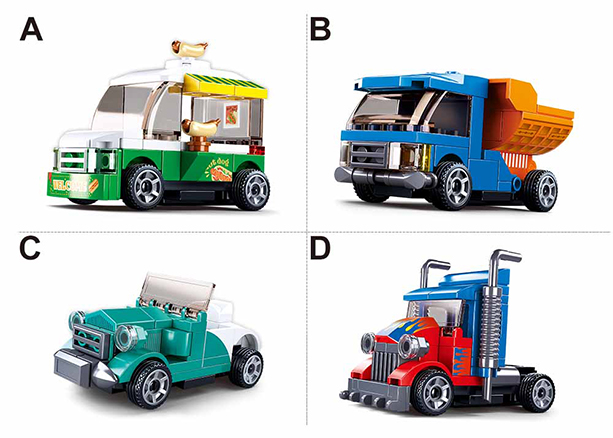 PowerBricks Pull-Back Building Brick Car