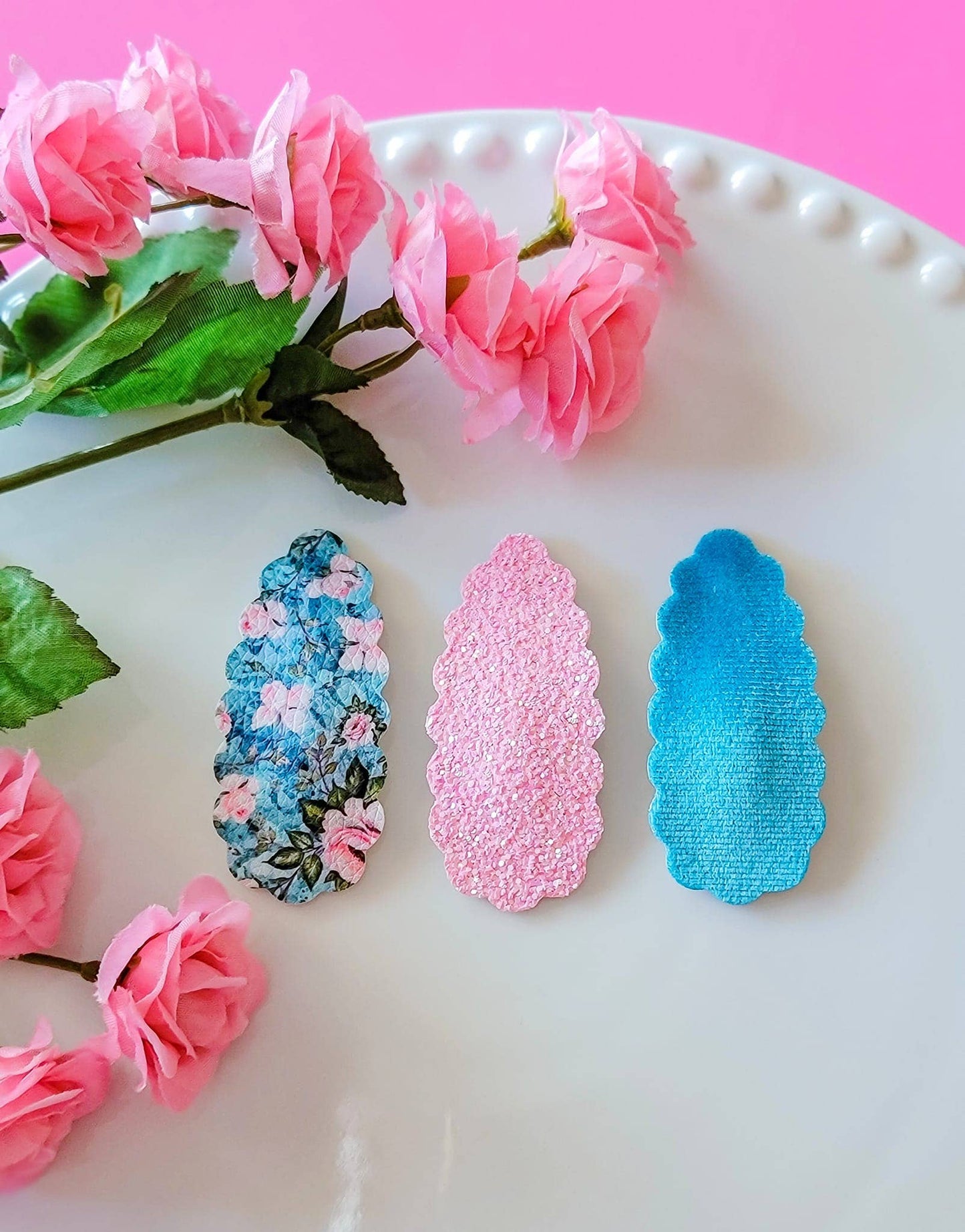 2.5" Scallop Snap Clip 3pak-Monet's Garden