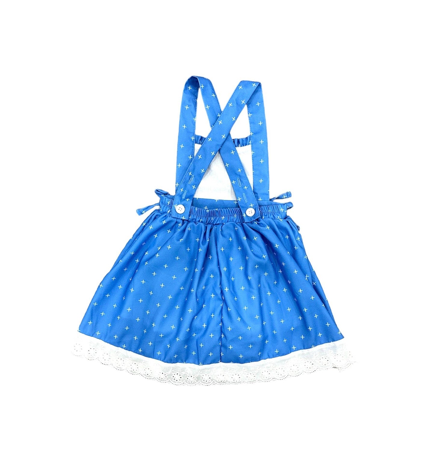 Summer Lace Pinafore Dress for Girls - French Blue