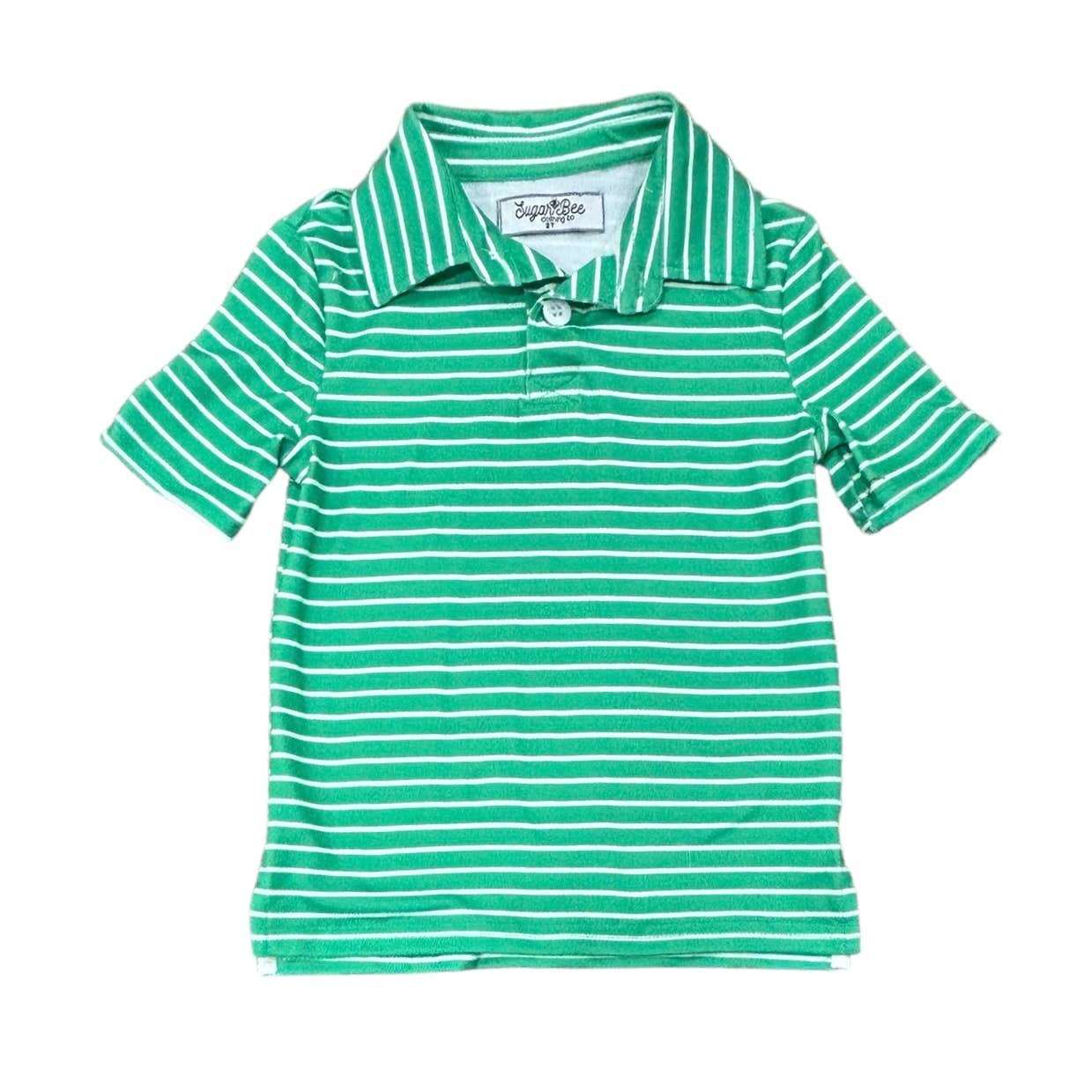 Emerald Green Stripe Polo Shirt