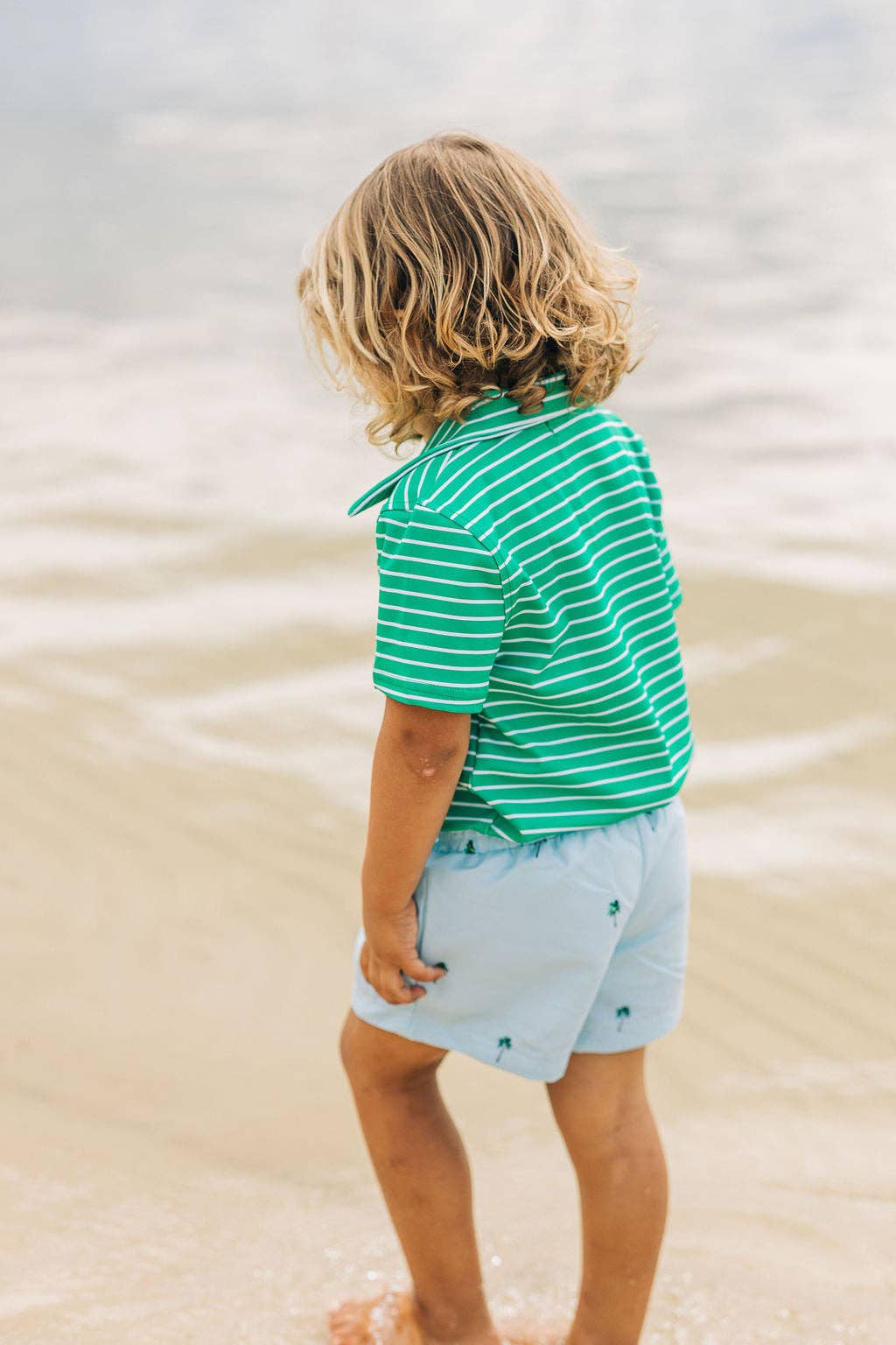 Emerald Green Stripe Polo Shirt