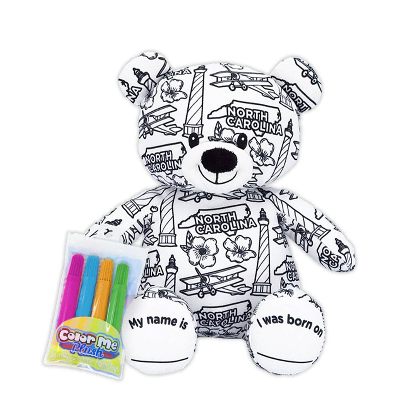 8.5" North Carolina Color Me Plush Teddy