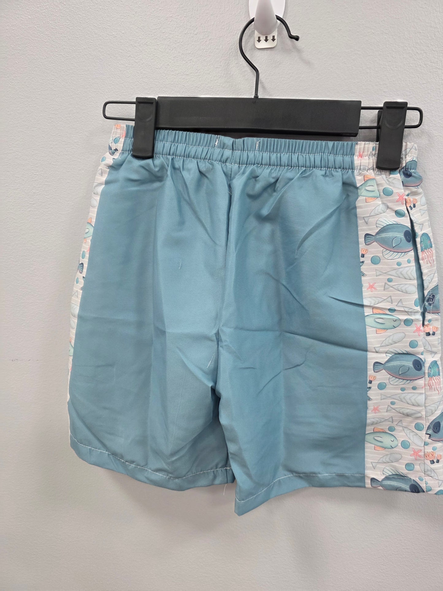 Blue Fish Swim Trunks