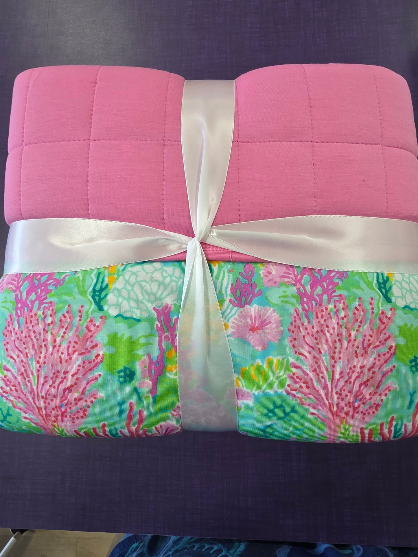 Coral Breeze Quilted Bamboo Blanket